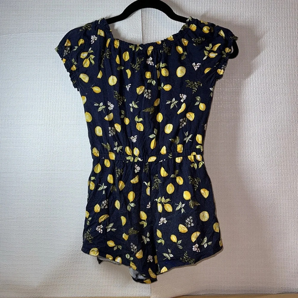 OLD NAVY Girls Navy Lemon Romper Size M(8) - Picture 3 of 5